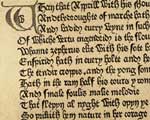 Detail of Canterbury Tales printed by Caxton 1483
