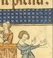 The murder of Becket, from the Luttrell Psalter