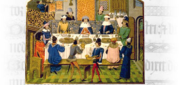 Richard III at dinner, from Jean de Wavrin, Chronique d'Angleterre 