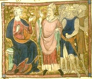 King Henry II with an archbishop, probably Becket