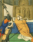 The death of Becket, from 'The Hastings Hours'