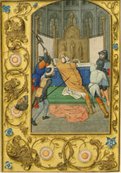 The death of Becket, from 'The Hastings Hours'