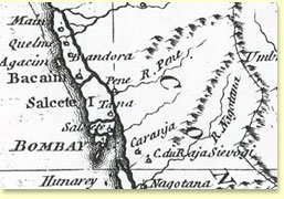 Map of Bombay in 1770