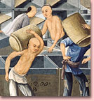 Scene in a tea warehouse