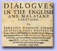 Cover of "Dialogues in the English and Malaiane Languages"